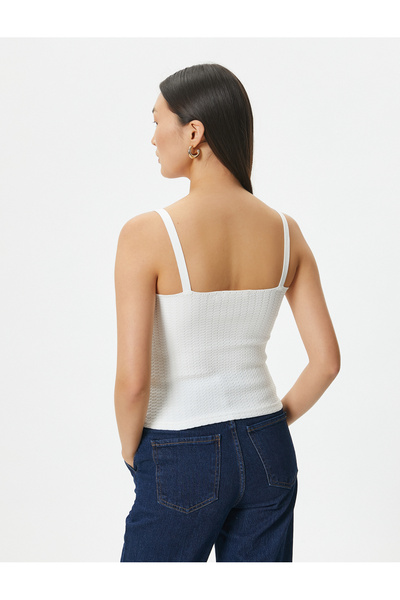 Koton Strappy Athlete Textured Square Collar