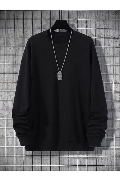 Moda Glo Унисекс аниме суитшърт с голям размер и кръгло деколте