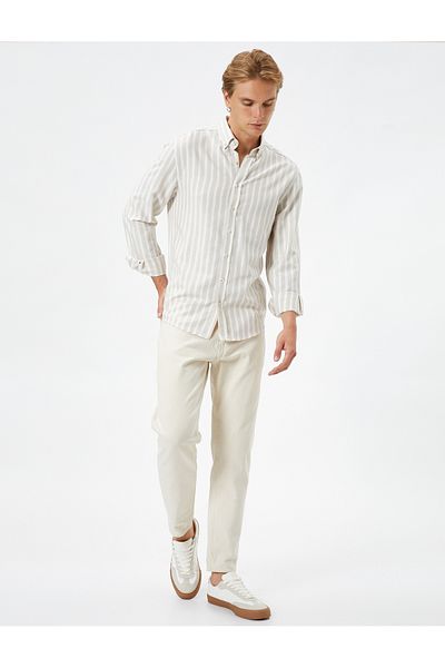 Koton Cămașă clasică cu mânecă lungă, slim fit, cu nasturi