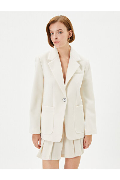 Koton Blazer Ceket Tek Düğmeli Cep Detaylı