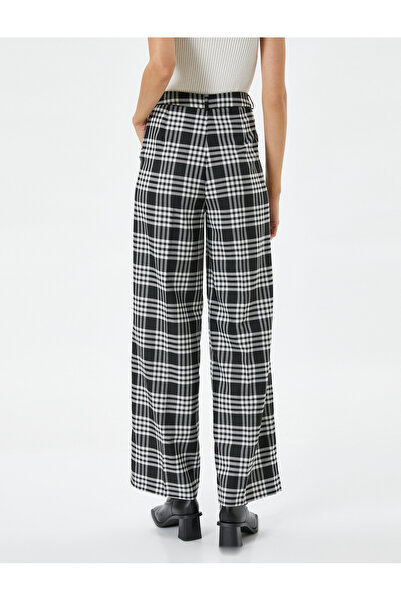 Koton Bol Paça Pantolon Yüksek Bel Cep Detaylı Düğmeli