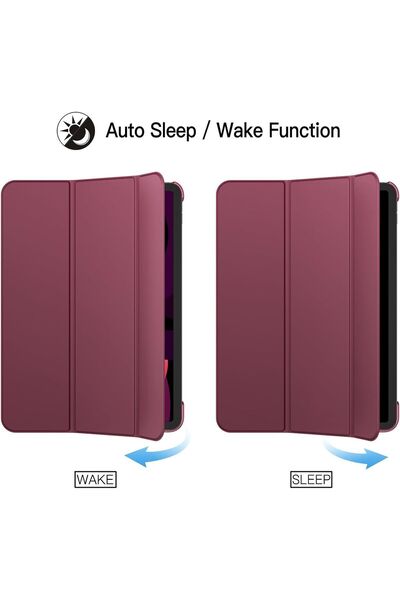 TEKNETSTORE İpad Air 11" M3 (2025) / M2 (2024) / Air 10.9" (2022 / 2020) Kılıf Kapaklı Standlı Uyku Modlu Smart