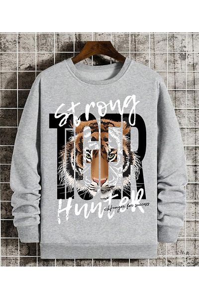 Moda Glo Unisex Γυναικεία/Ανδρική πολύχρωμη βαμβακερή φούτερ με λαιμόκοψη