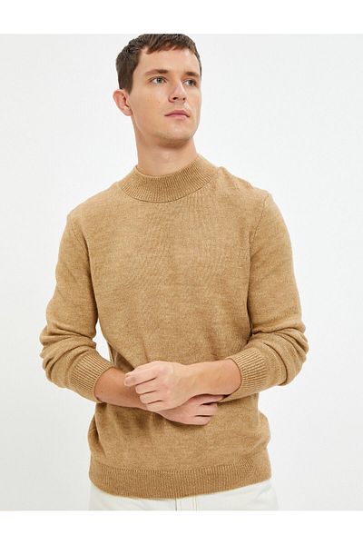 Koton Basic Knitwear Sweater Half Turtleneck Slim Cut