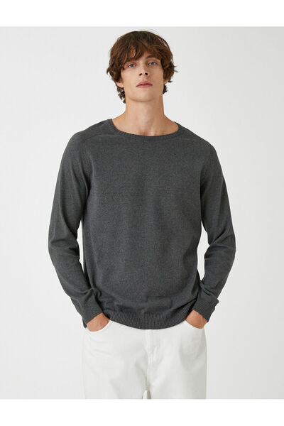 Koton Basic Triko Kazak Bisiklet Yaka Dar Kesim