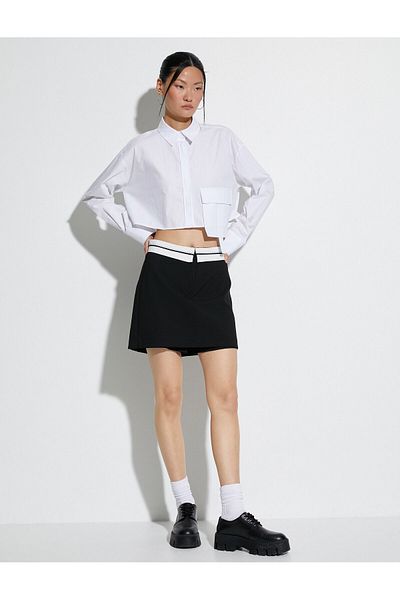 Koton Pantaloni scurti mini Fustă Talie detaliată cu fermoar