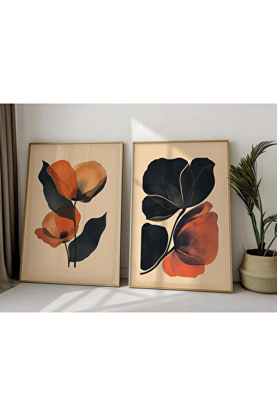 woodhomeworks Ahşap 2'li Çerçeveli Dekoratif Tablo Home Ev Salon Oturma Odası...