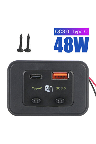 Choice شاحن سيارة سريع 12 فولت/24 فولت من النوع C + منفذ USB QC3.0 A للسيارة ...