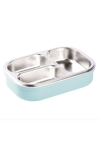 Tantitoni Qigar Blue Stainless Steel Food Carry Container - 3 Compartments, 750ml