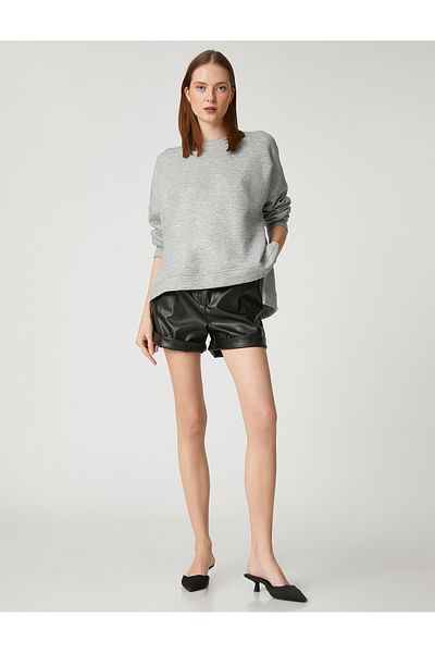 Koton Oversize Sweatshirt Crew Neck