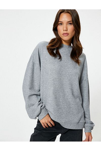 Koton Oversize mikina Crew Neck Balon Sleeve
