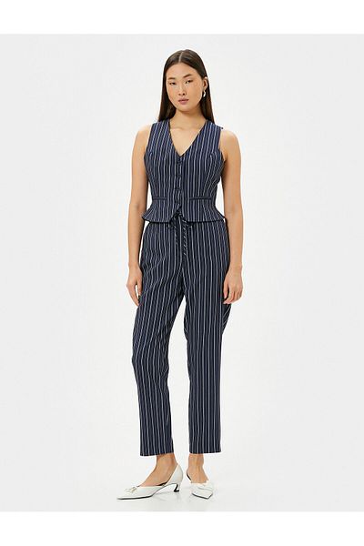 Koton Carrot Trousers with Lace Waist Pocket Detail Viscose