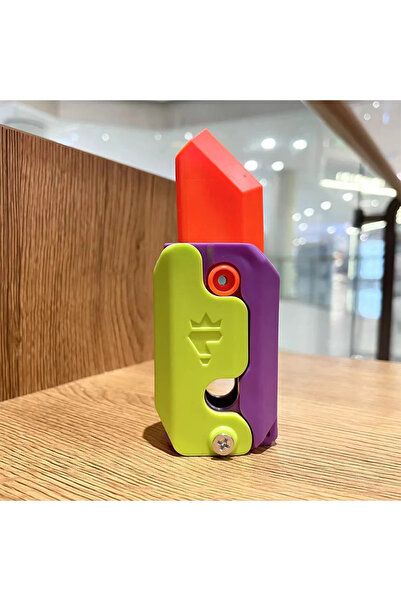 Choice سكين لعبة خضراء ثلاثية الأبعاد مطبوعة بتقنية الجاذبية، سكين فجل صغيرة للقفز، ألعاب تململ لتخفيف التوتر، لعبة دفع