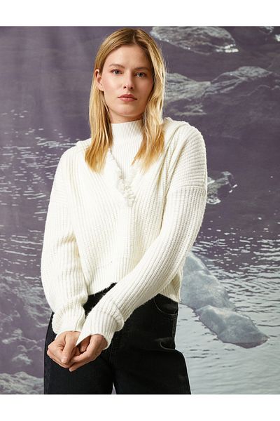 Koton Şahika Ercümen Hooded Oversize Knitted Sweater