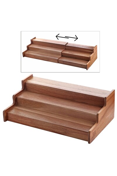 Balsa Grup Balsa MRK model akasya ağacı tezgah düzenleyici baharatlık rafı de...