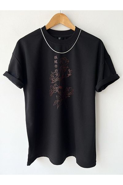 Moda Glo Tricou imprimat oversize unisex cu gât crew
