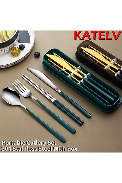 Choice 304 Tableware Set Portable Cutlery Set Dinnerware Set High Quality Stainless Steel Knife Fork Spo...