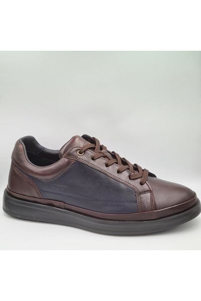 Greyder Ανδρικά παπούτσια Urban Casual 18010 Brown Navy Blue από γνήσιο δέρμα