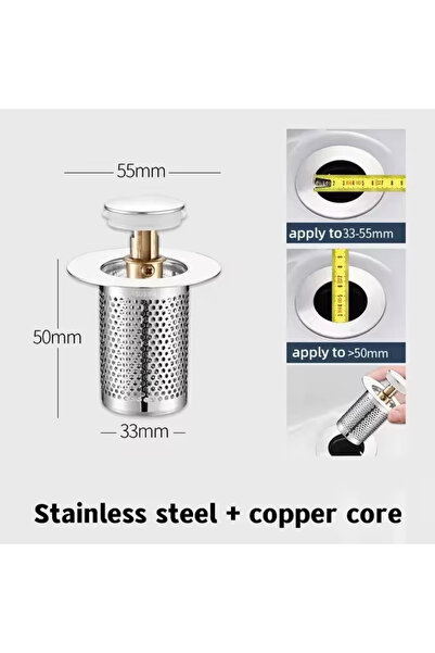 Choice Copper core-Short Washbasin Pressurized Drainage Filter Sink Filter Sewer Anti Odor Automatic Bounce