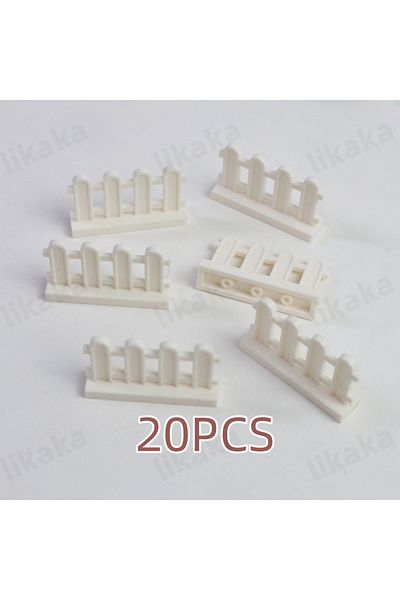 Choice 20pcs White Fence Building Blocks Toys Parts Moc Railing Blocks Toy Compatible Classic Bricks Access