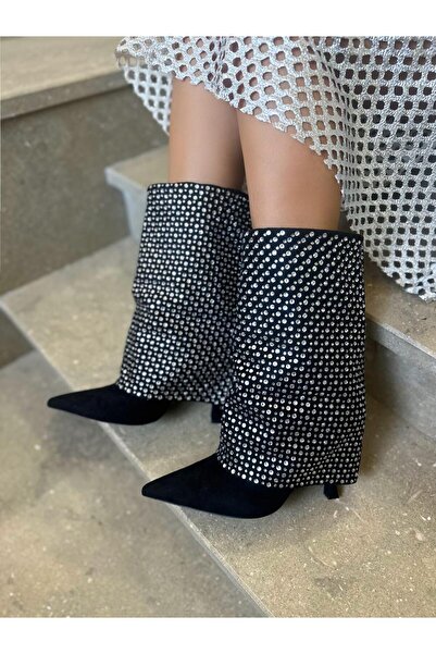 EVASAMLİSHOESBAG Taşlı Topuklu Bot