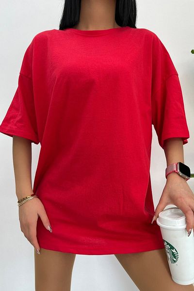 Moda Glo Унисекс памучна тениска тип „бойфренд“ с кръгло деколте