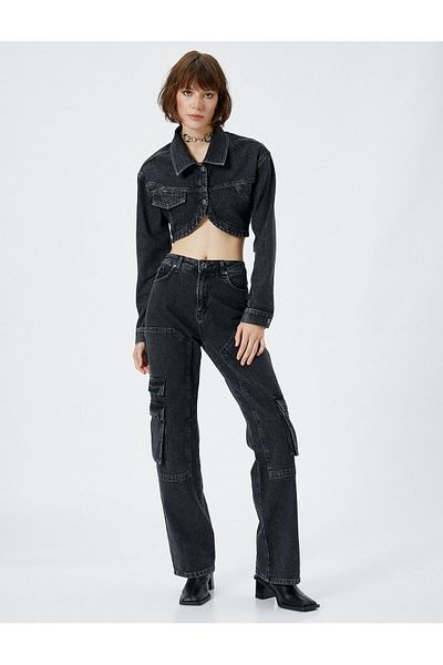 Koton Denim-Cargohose mit geradem Bein – Eve Jeans