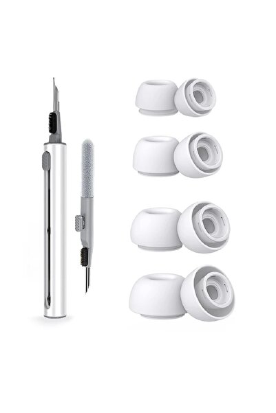 Choice 4 أزواج من رؤوس الأذن السائلة من السيليكون لأجهزة Airpods Pro 1 و2، مع وسادة تقليل الضوضاء، باللون الأبيض