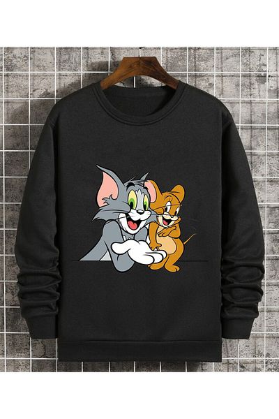 Moda Glo Unisex Γυναικεία/Ανδρική πολύχρωμη βαμβακερή φούτερ με λαιμόκοψη
