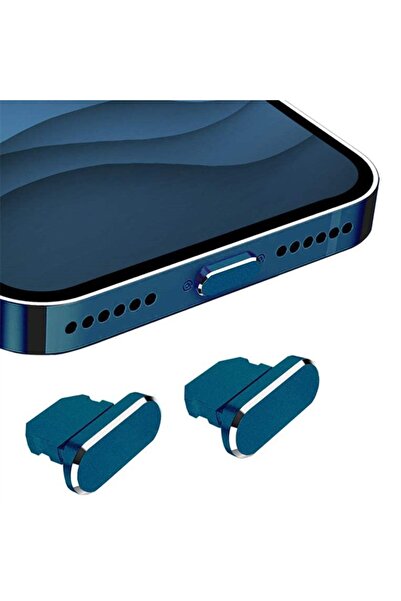 Choice Blue 2PCS Metal Anti Dust Plug for IPhone 14 13 12 11 Pro Max XS 8 Plu...