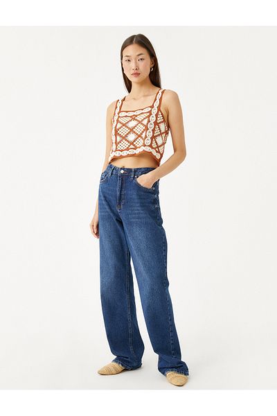 Koton Horgolt Bustier szögletes nyakpánt