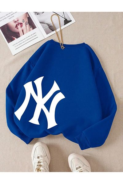 Moda Glo Hanorac unisex pentru femei/bărbați Yankees NY, colorat, oversize, din bumbac