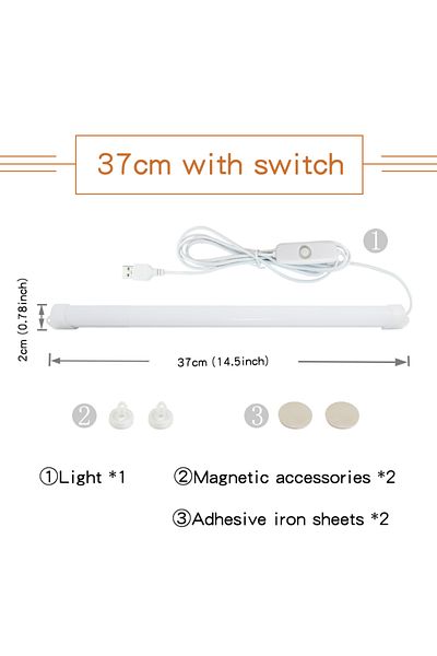 Choice Warm Light 37cm with Switch Desk lamp Magnetic reading light USB Dormitory LED Night light Eye prote