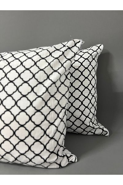 Belsina Cotton 2 Pieces Zippered 50X70 Pillow Case White Chain