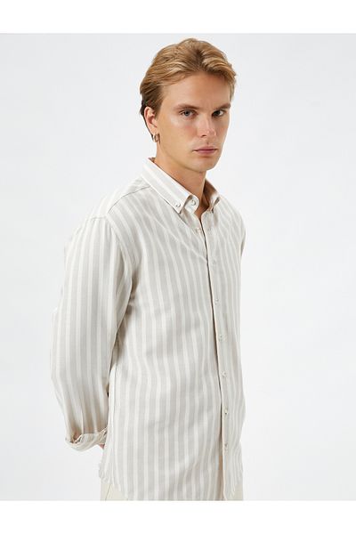 Koton Cămașă clasică cu mânecă lungă, slim fit, cu nasturi
