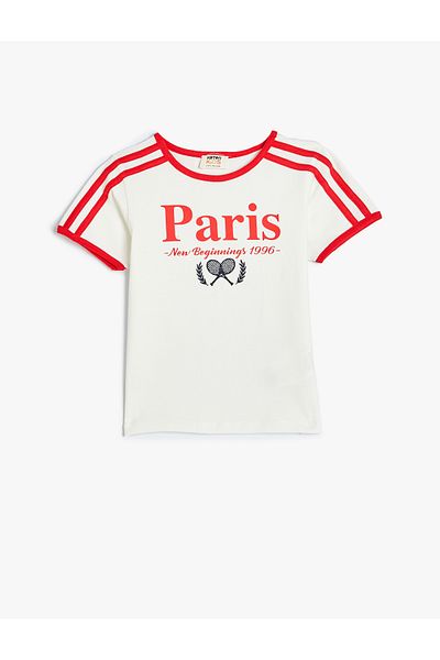 Koton Sports Themed Crew Neck Short Sleeve T-Shirt - Print Detail
