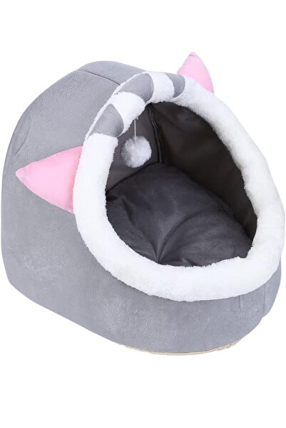 ARDSU سرير شبه مغلق للقطط والكلاب، وسادة نوم دافئة للشتاء، بيت مريح للقطط وال...