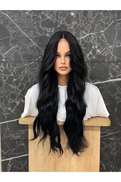 Fenomen Peruk Siyah Dalgalı Perçemsiz Vip Peruk