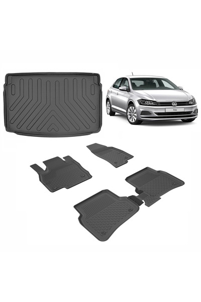 Sahler Volkswagen Polo 2017+ Sahler 4.5 D Paspas ve Rizline Bagaj Havuzu Siyah