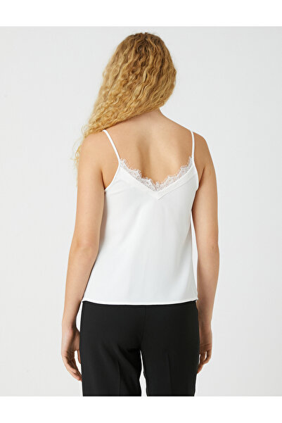 Koton Lace Undershirt Thin Straps V-Neck