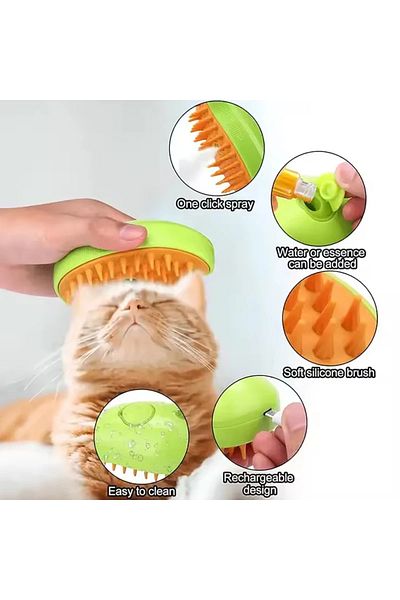 Choice 3 in 1 Pet Cat Grooming Hair Removal Spray Brush Pet Cat Steamy Comb Dog Cat Kitten Self Cleaning...