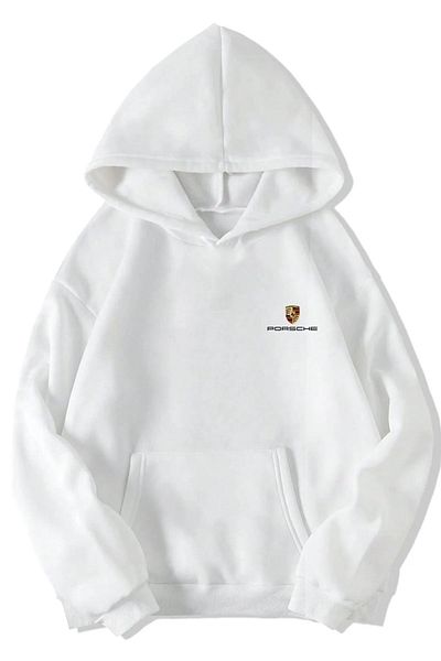 SAJA Unisex Women'S/Men's Sirt Printed Hooded Kangaroo Pocket Oversize Low Sleeve Sweatshirt