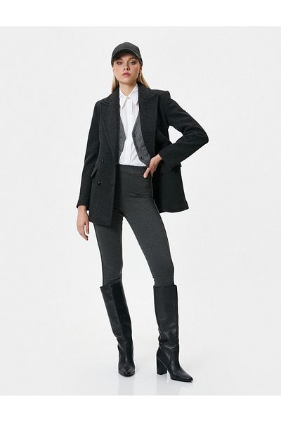 Koton Sahikaercumen X Women Solid Pull On Leggings, Grey