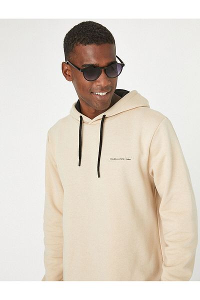 Koton Hooded Sweatshirt with Raised Text Printed
