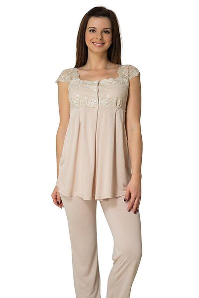 Effort Pijama Effort Milk Coffee Κοστούμι πιτζάμα εγκυμοσύνης κοντομάνικο κόκκινο 2303