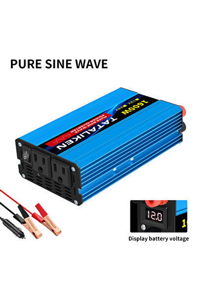 Choice8 محول طاقة تيار متردد 12 فولت/110 فولت بقدرة 1600 واط وتردد 60 هرتز، م...