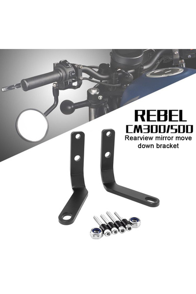 Choice Black 1 Pair Motorcycle Handlebar Rear View Side Mirror Spotlight Brac...