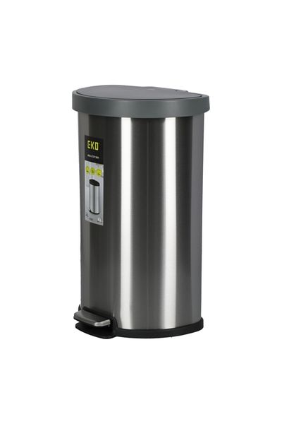 EKO Aria Semi-Round Stainless Steel Non-Slip Step Trash Can