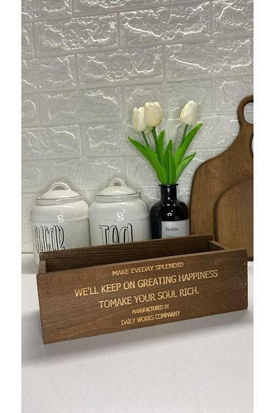 MODA OZY Wooden Rectangular Bathroom/Kitchen Organizer Decorative Organizer