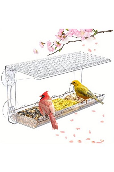 Choice مغذي طيور شفاف للنافذة الخارجية، مغذي طيور شفاف يُثبت على النافذة بواس...